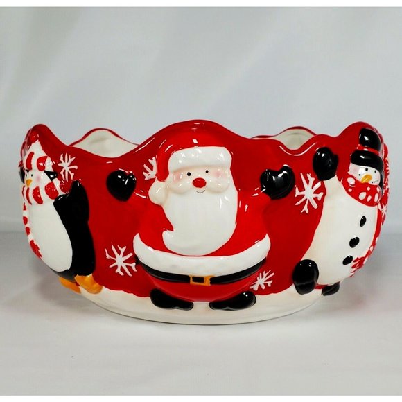 St. Nicholas Square Other - St. Nicholas Square SNOWBALL BUDDIES Christmas Serving Bowl Punch Bowl Santa
